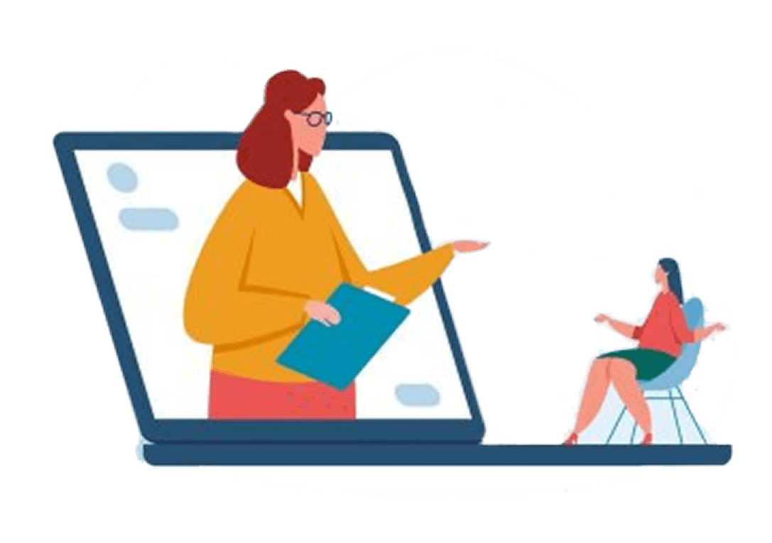 Online individual tutoring illustration