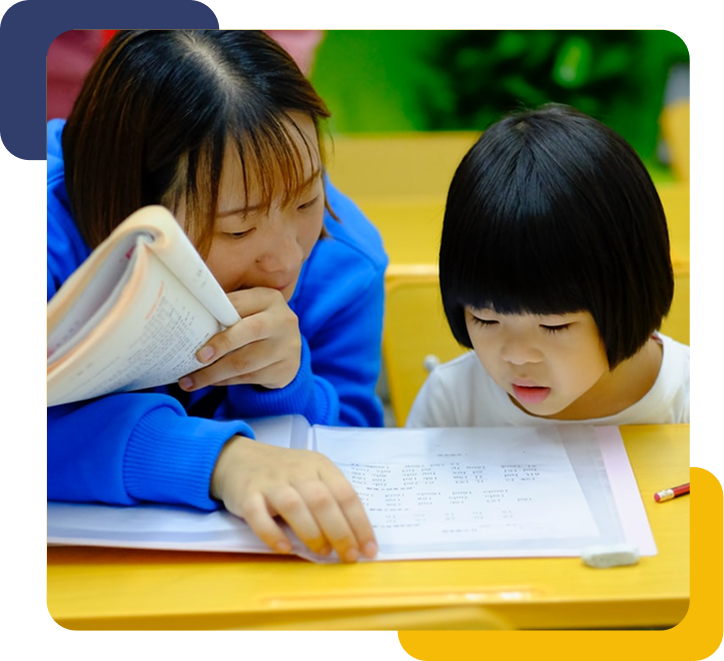 Children studying together for home tutoring