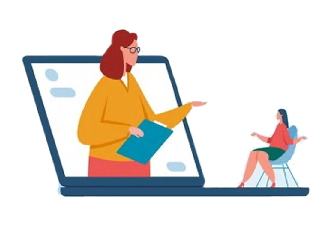 Online individual tutoring illustration